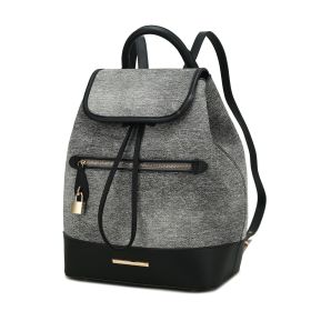 MKF Collection Porsha Vegan Leather Women Backpack by Mia K (Color: Black, Material: Vegan Leather)